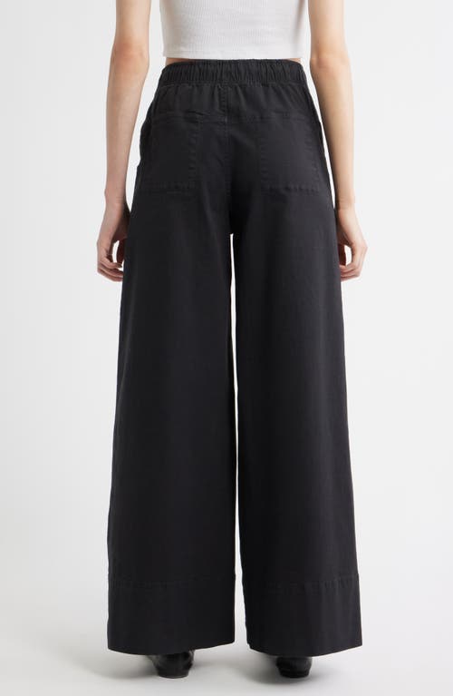 Treasure & Bond Drawstring Wide Leg Pants In Black