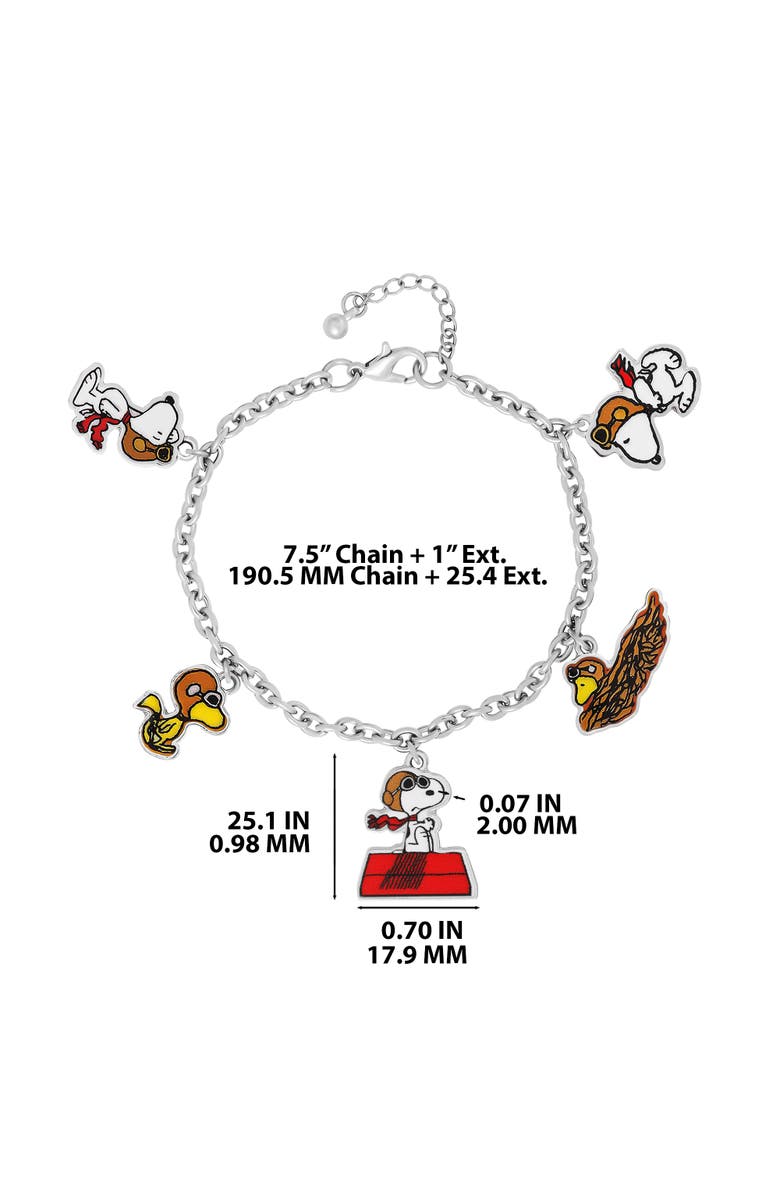 PEANUTS Snoopy & Friends Silver-Tone Charm Bracelet, Alternate, color, Silver