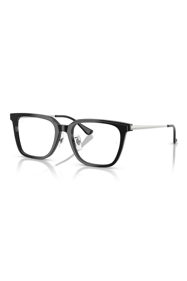 52mm Square Optical Glasses, Alternate, color, BLACK
