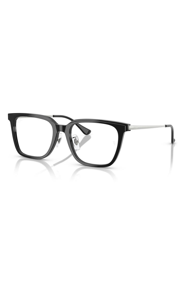 Ray-Ban 52mm Square Optical Glasses, Alternate, color, Black