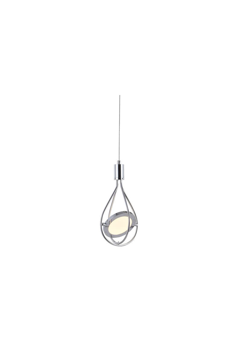 Orion Adjustable Modern Integrated 1-Light Cluster LED Metal Pendant, Main, color, Chrome