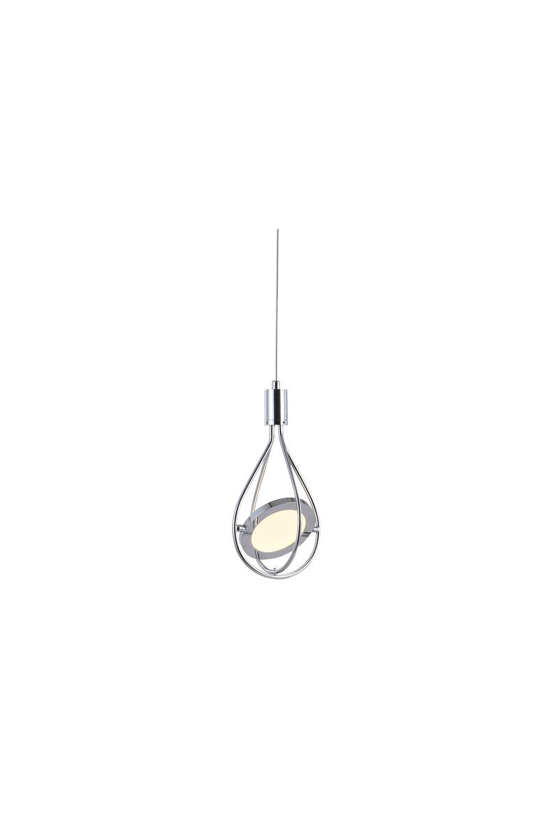 JONATHAN Y Orion Adjustable Modern Integrated 1-Light Cluster LED Metal Pendant, Main, color, Chrome