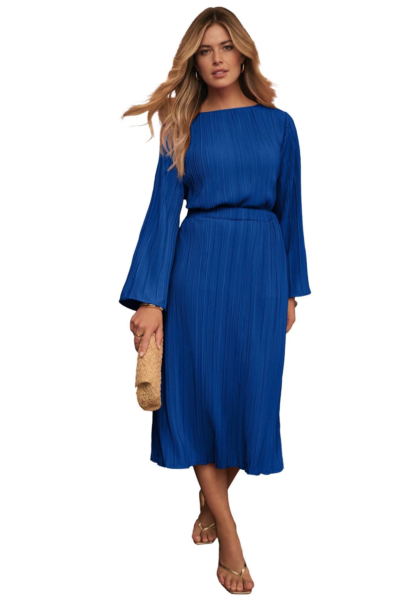 Plisse Midi Skirt