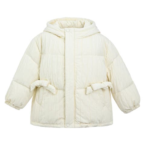 Bow Quilted Puffer Jacket (Toddler & Little Kid)