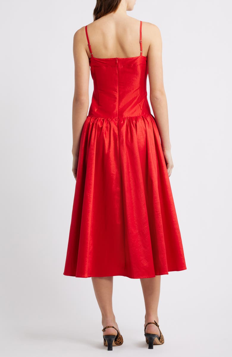 Sister Jane Quartet Taffeta Midi Dress, Alternate, color, Red