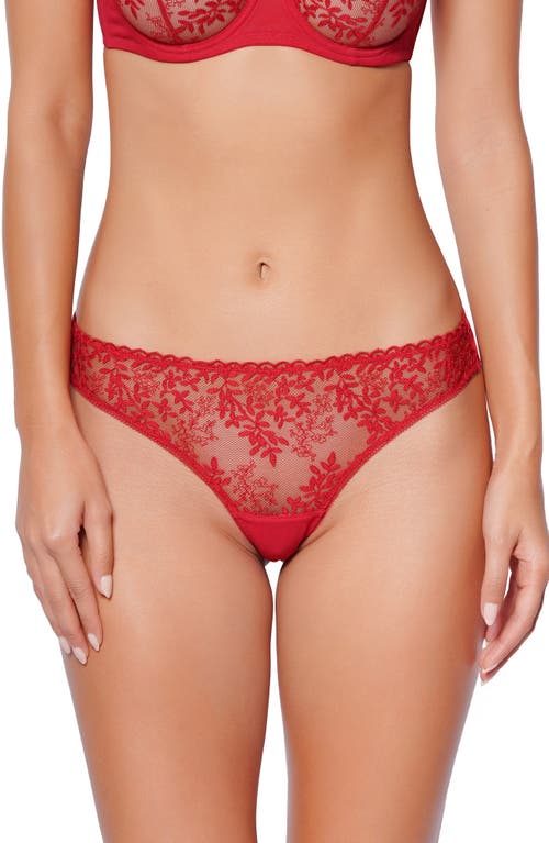 Huit Eglantine Lace Tanga In Red