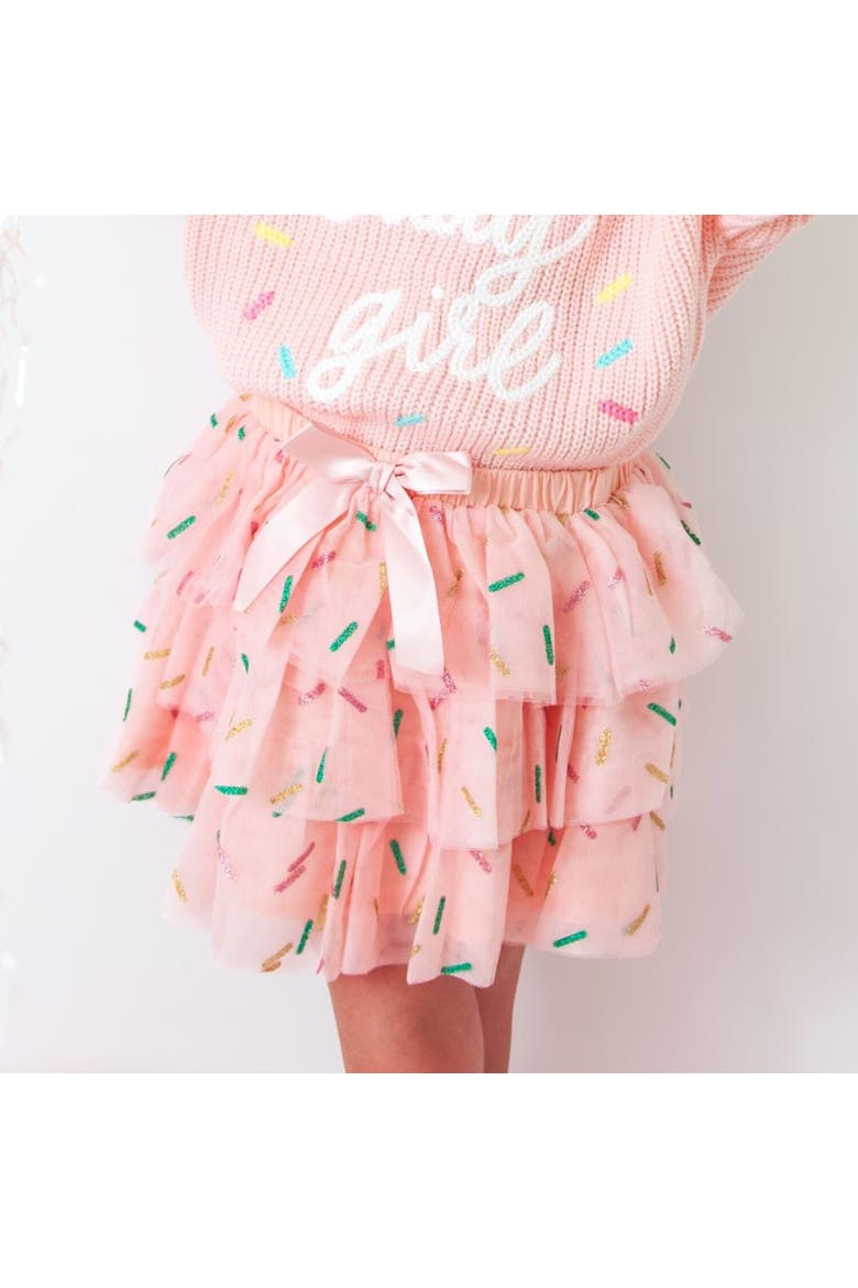 Birthday Girl Sprinkle Tiered Tutu, Alternate, color, Ballet Pink