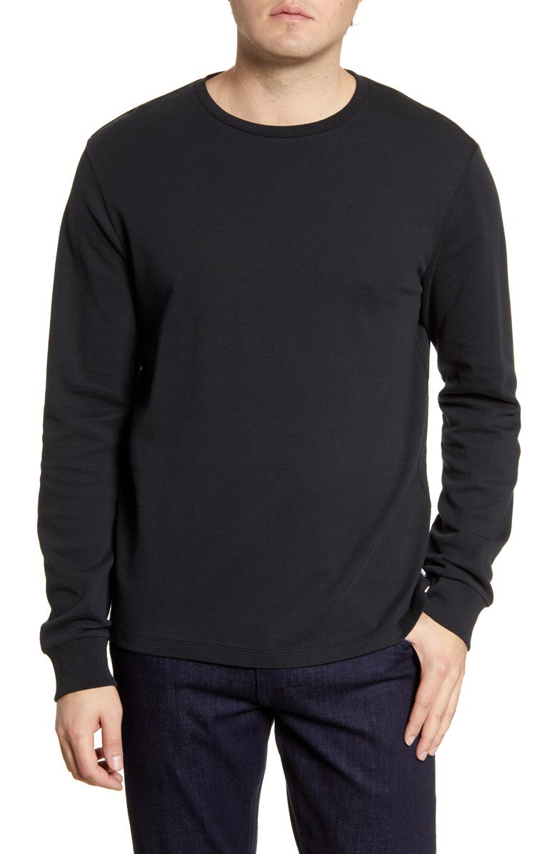 FRAME Duo Fold Long Sleeve Cotton T-Shirt, Main, color, Noir