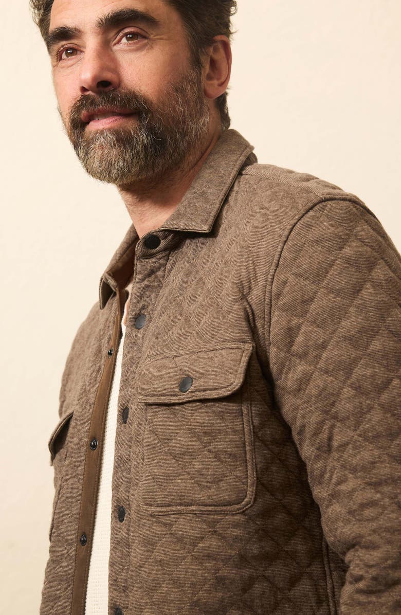 Faherty Epic Cotton Blend Quilted Shirt Jacket, Alternate, color, Mountain Branch Heather