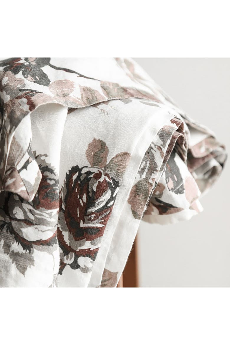 Eggplant and Grey Roses Tablecloth, Alternate, color, Grey