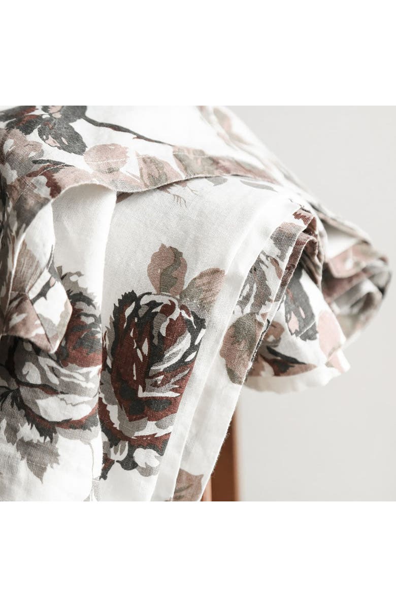 CG Hunter Eggplant and Grey Roses Tablecloth, Alternate, color, Grey