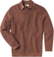 The Normal Brand Robles Long Sleeve Waffle Cotton Polo Sweater