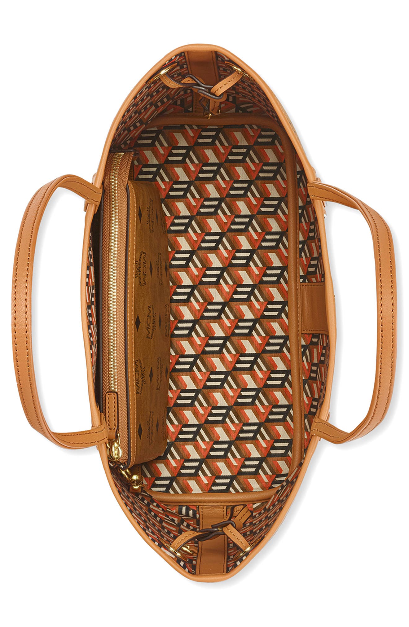 Small Reversible Liz Shopper in Visetos, Alternate, color, COGNAC