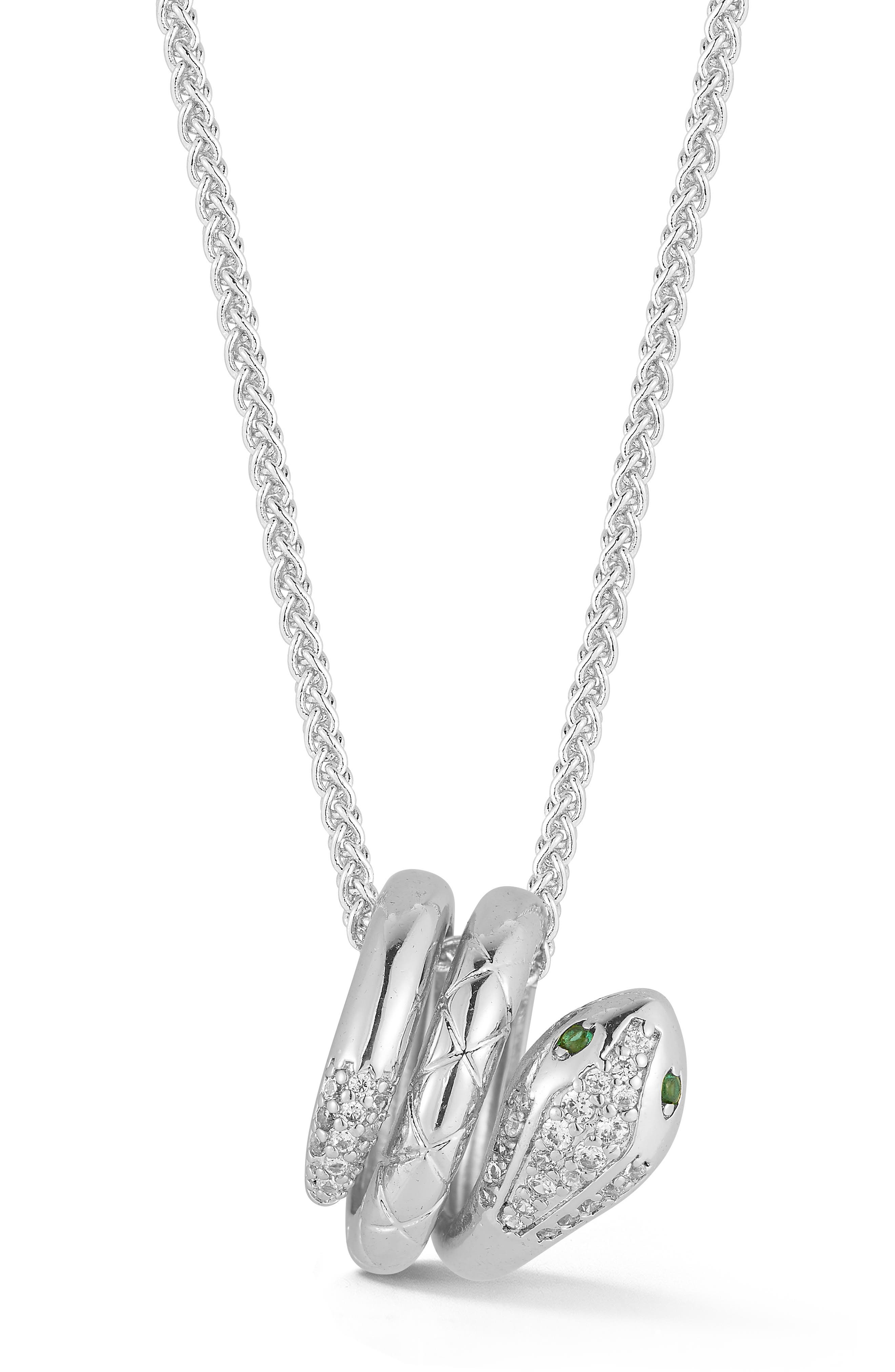 Coiled Snake Pendant Necklace