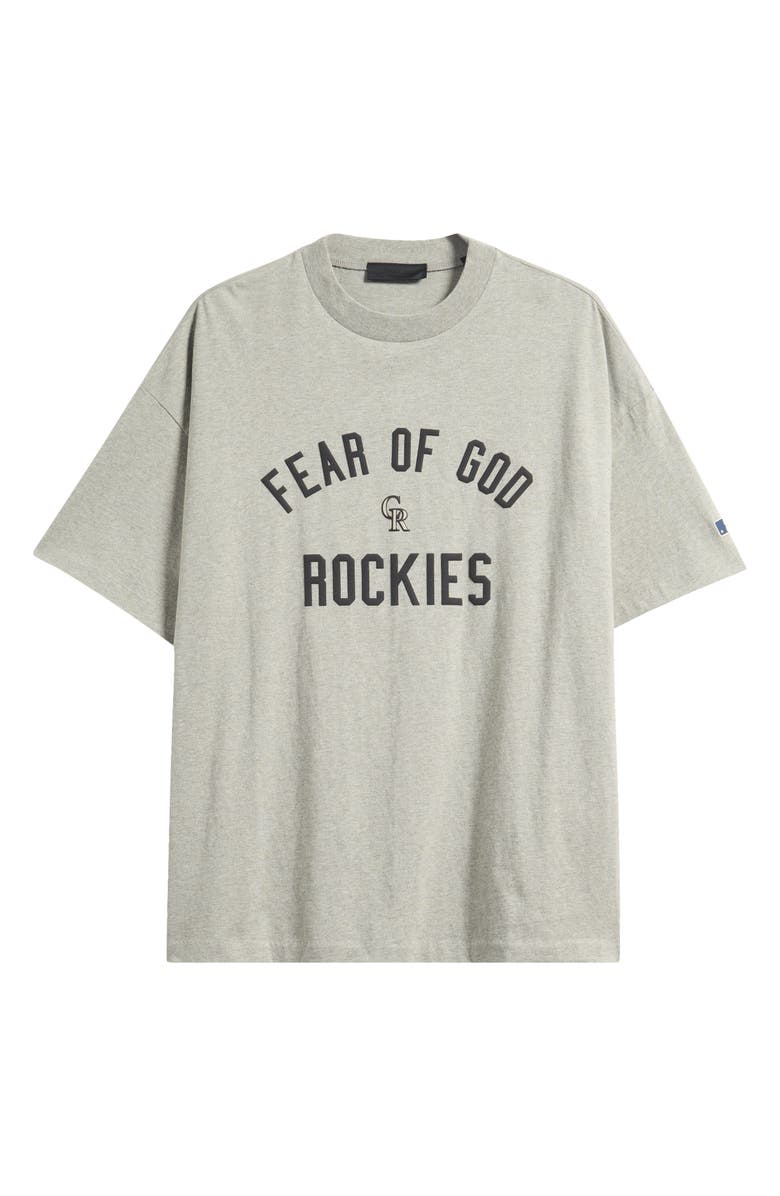 Fear of God Essentials MLB Rockies '90s Fit Cotton Graphic T-Shirt, Alternate, color, Warm Heather