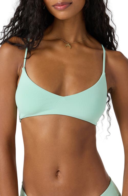 O'neill Saltwater Solids Huntington Lace-up Bikini Top In Green