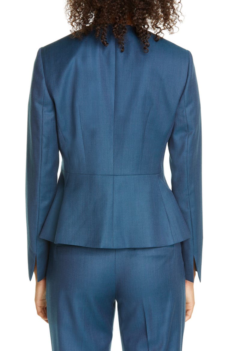 Jatoba Peplum Wool Jacket, Alternate, color, BLUE JADE FANTASY