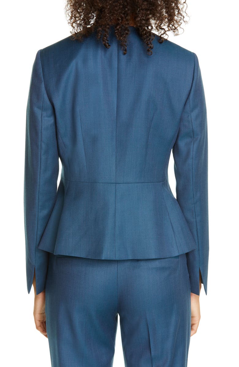 BOSS Jatoba Peplum Wool Jacket, Alternate, color, 