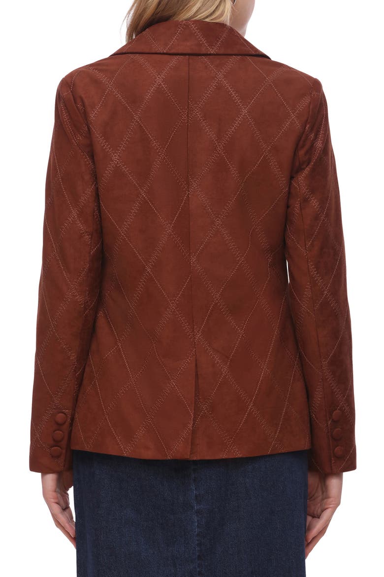 Faux Suede Blazer, Alternate, color, COGNAC