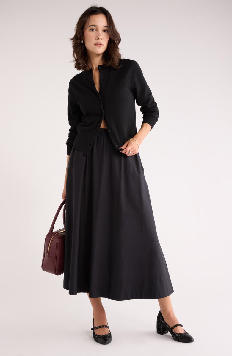 NORDSTROM RACK Crewneck Cardigan, Alternate, color, Black