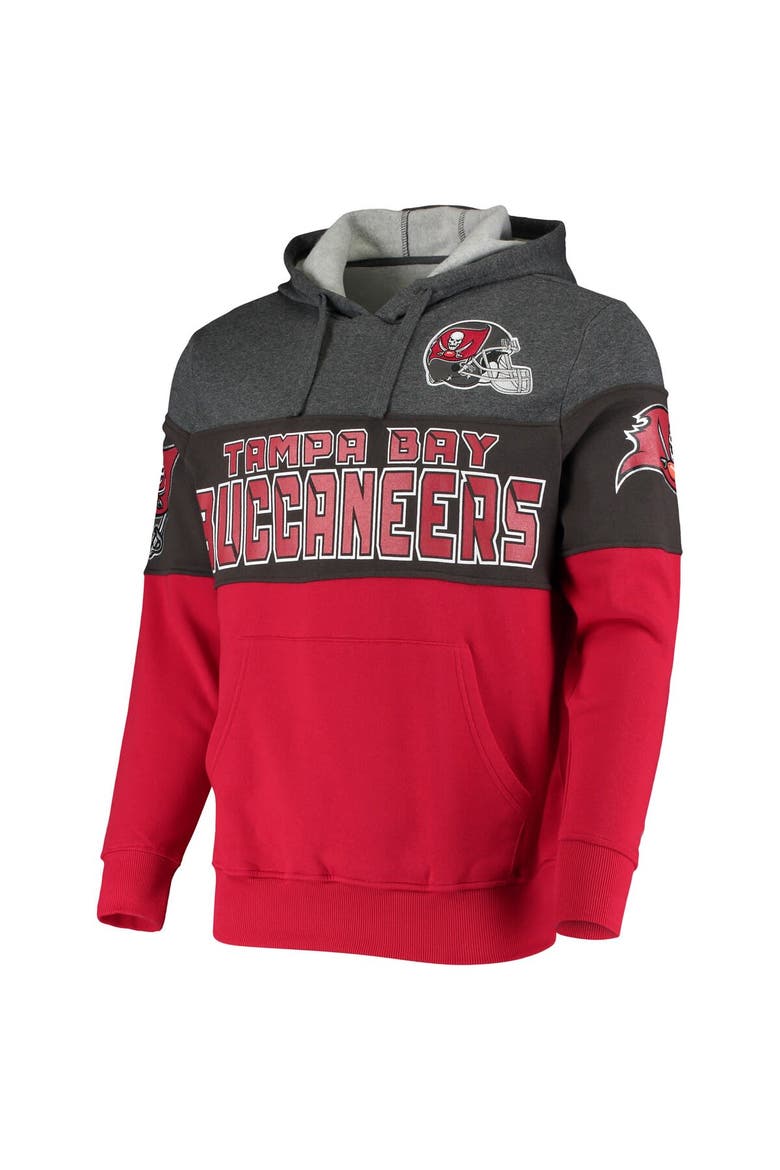 Men's Starter Heathered Pewter/Red Tampa Bay Buccaneers Extreme Fireballer Pullover Hoodie, Alternate, color, Pewter