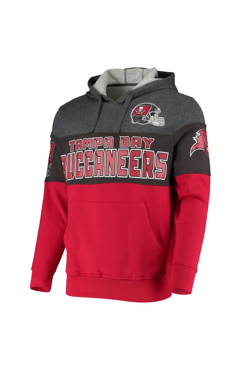 STARTER Men's Starter Heathered Pewter/Red Tampa Bay Buccaneers Extreme Fireballer Pullover Hoodie, Alternate, color, Pewter
