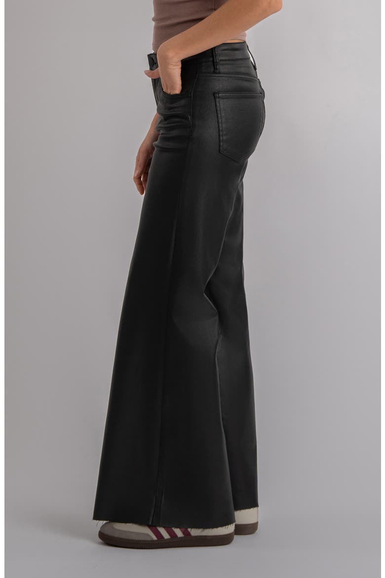 Ryan Fab Ab Coated High Waist Super Wide Leg Jeans, Alternate, color, BLACK
