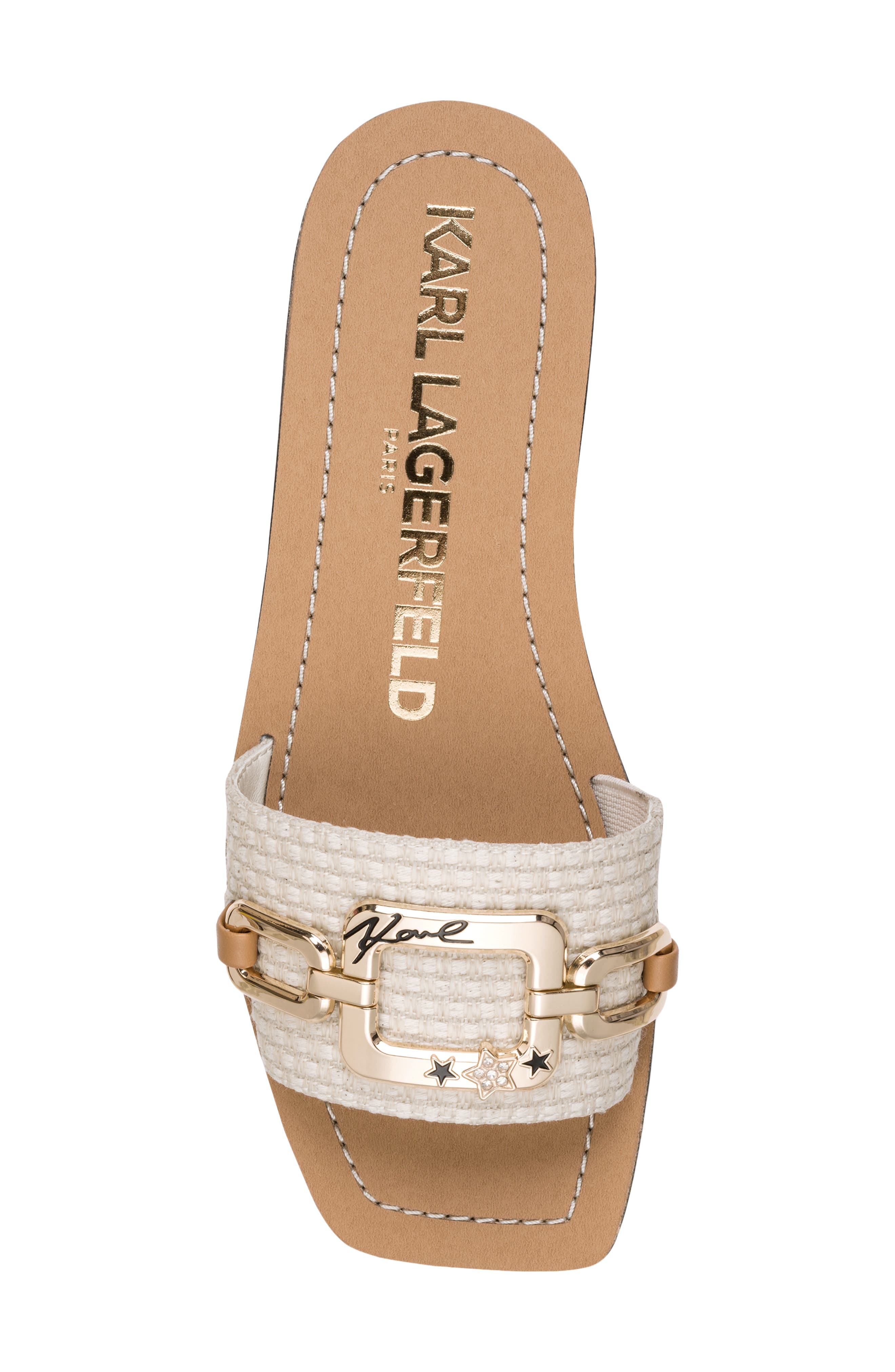KARL LAGERFELD PARIS Marzella Slide Sandal, Alternate, color, Cream
