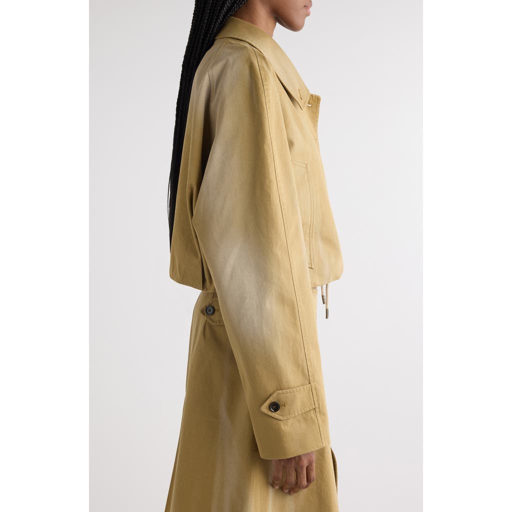Acne Studios Omary Cotton Twill Crop Jacket In Faded Ochre Drv