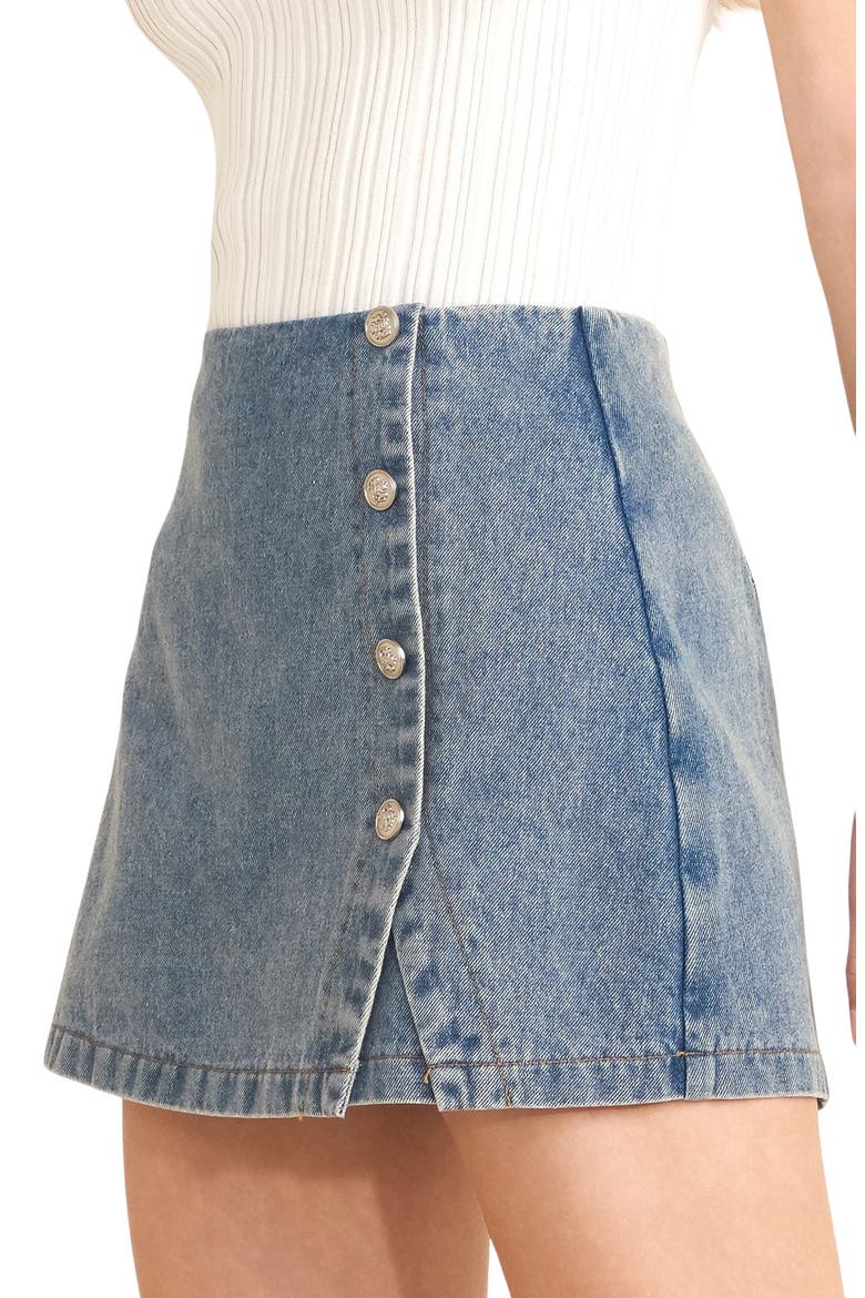 Denim Skort, Alternate, color, LIGHT INDIGO