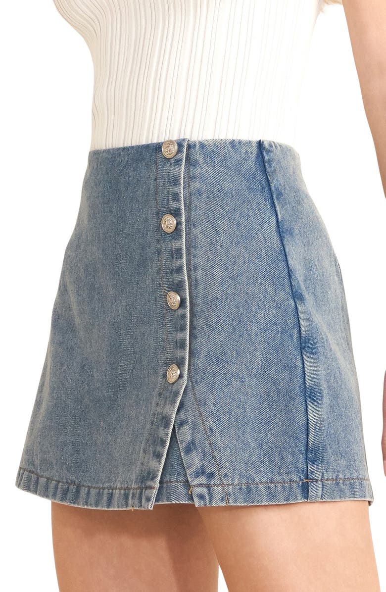 FREEMARKET Denim Skort, Alternate, color, Light Indigo