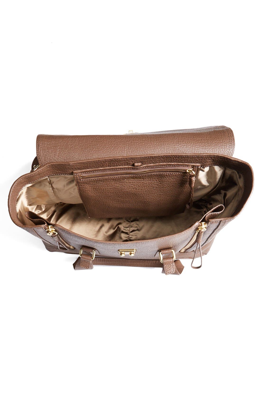 'Large Pashli' Leather Satchel, Alternate, color, TAUPE
