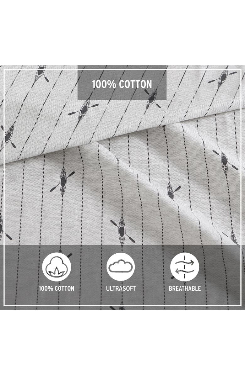 Eddie Bauer Downstream 200 Thread Count 100% Cotton Percale Sheet Set, Alternate, color, Medium Grey