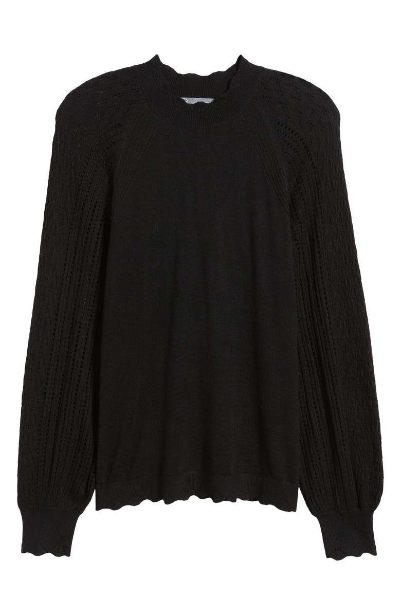 Wit & Wisdom Scallop Mock Neck Sweater, Alternate, color, 