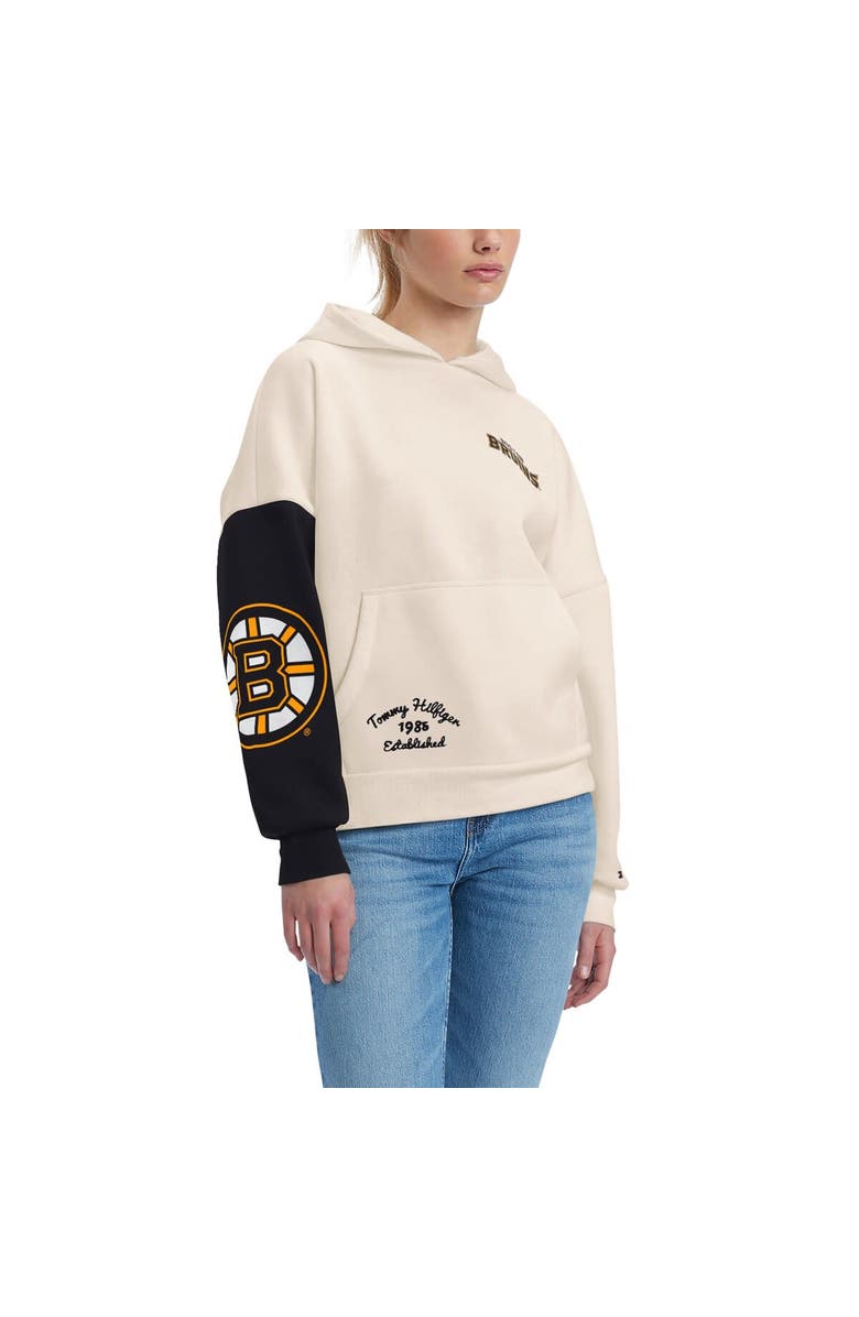 Tommy Hilfiger Women's Tommy Hilfiger Cream/Black Boston Bruins Harriet Pullover Hoodie, Alternate, color, 