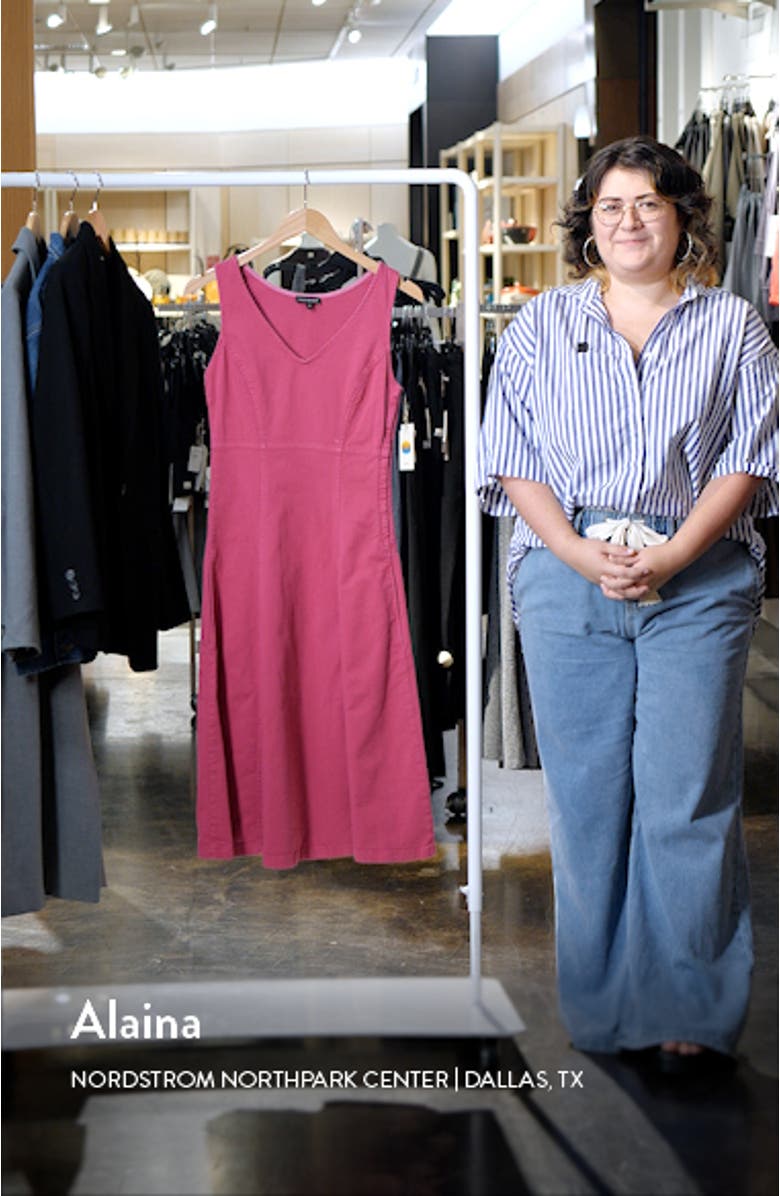 Sleeveless Denim Midi Dress, sales video thumbnail