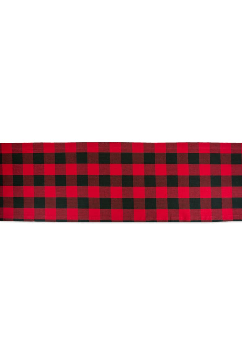 Buffalo Check 14x72" Table Runner, Alternate, color, Red & Black