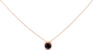Haus of Brilliance 14K Rose Gold 4.0 Cttw Bezel-Set Black Round Diamond Solitaire Pendant Necklace