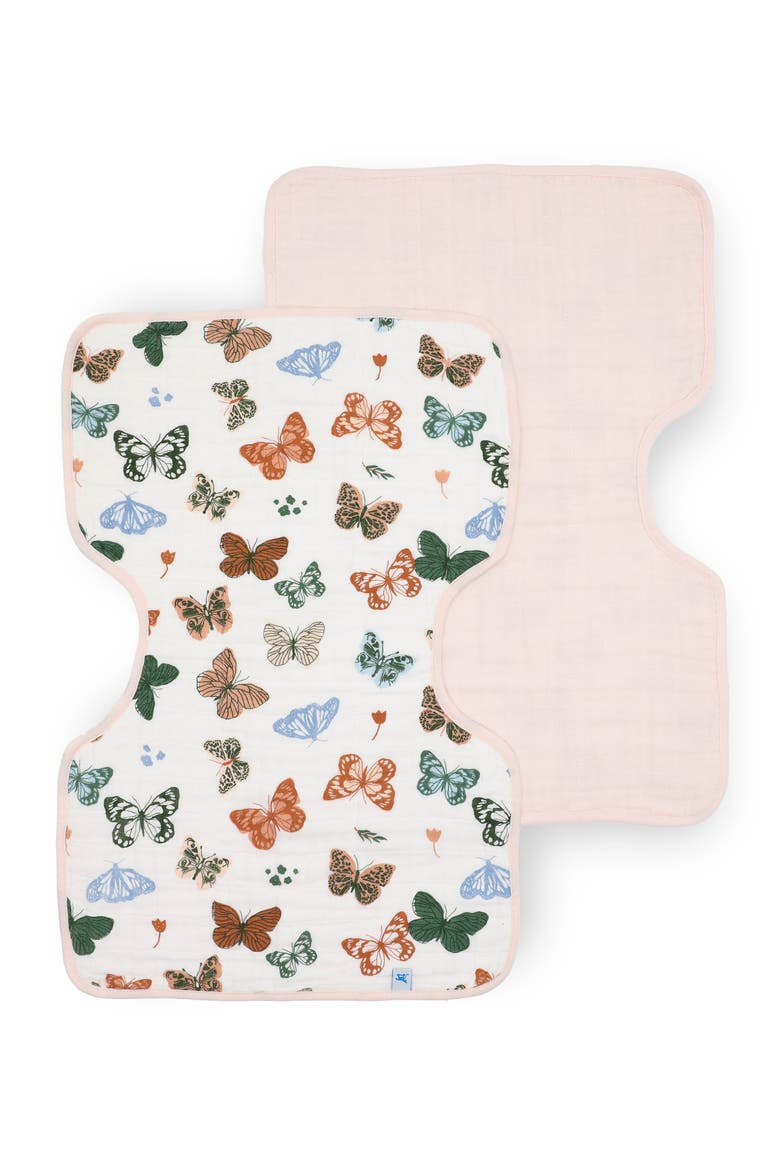 2-Pack Cotton Muslin Burp Cloths, Main, color, BUTTERFLIES