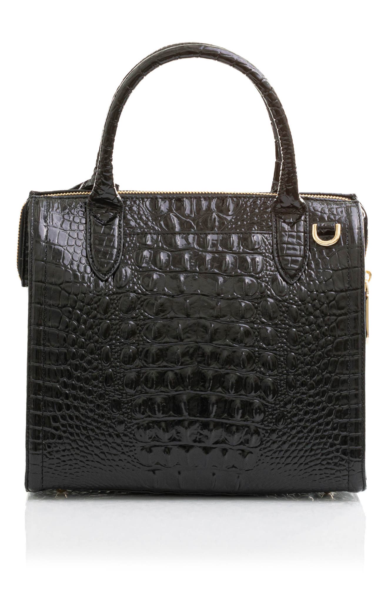 Brahmin Small Caroline Croc Embossed Leather Satchel, Alternate, color, 