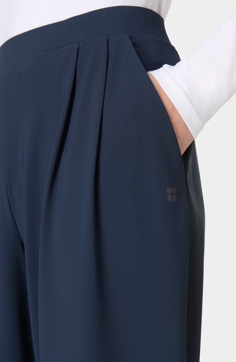 Sweaty Betty Explorer Crop Barrel Leg Pants, Alternate, color, Navy Blue