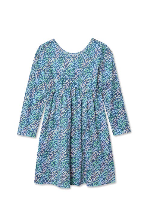 Girls Long Sleeve Gathered Waist Jersey Dress
