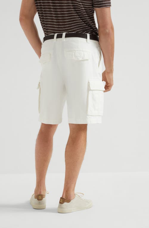 Brunello Cucinelli Bermuda Shorts With Cargo Pockets In White