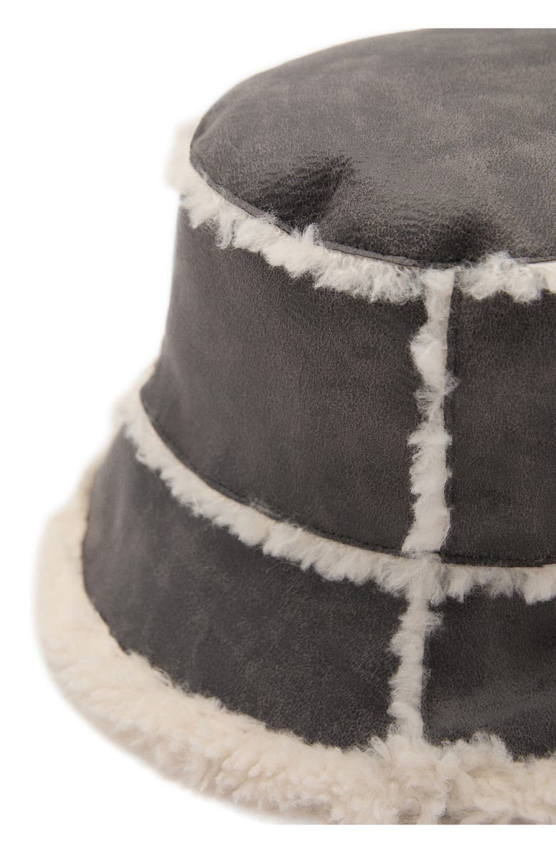 MANGO Faux Shearling Bucket Hat, Alternate, color, 