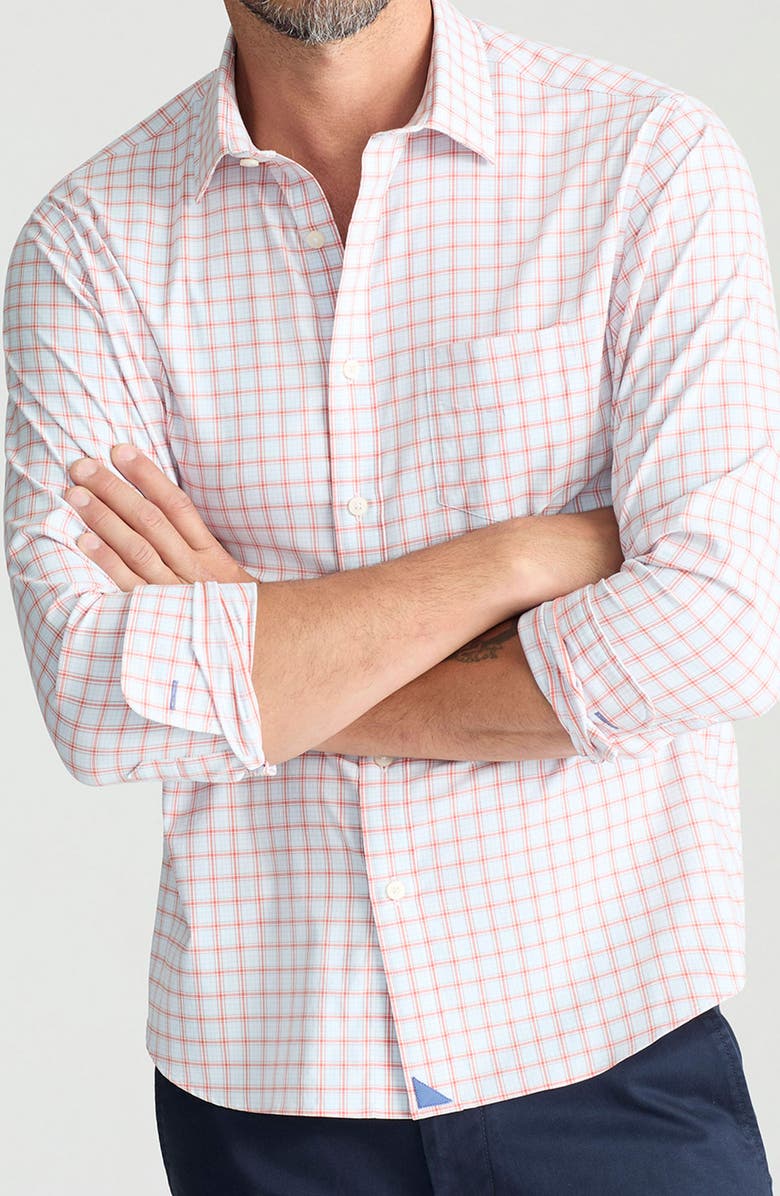 UNTUCKit Wells Check Performance Stretch Button-Up Shirt, Main, color, 