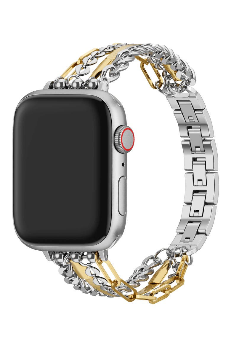 Leo Mixed Chain Stainless Steel Apple Watch® Bracelet Watchband, Alternate, color, SILVER/ GOLD
