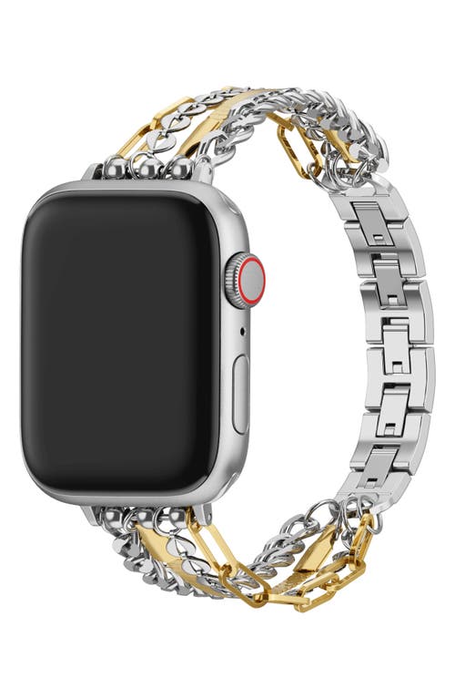 The Posh Tech Leo Mixed Chain Stainless Steel Apple Watch® Bracelet Watchband In Silver/gold