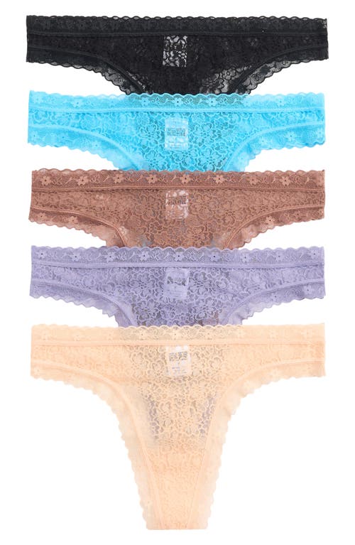 NORDSTROM RACK NORDSTROM RACK ASSORTED 5-PACK LACE THONGS