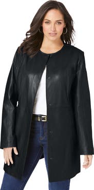 Jessica London Three-Quarter Leather Jacket