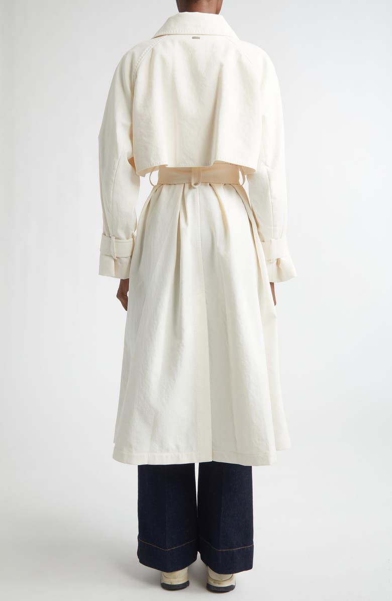 Herno Belted Crinkled Trench Coat, Alternate, color, 1200 White
